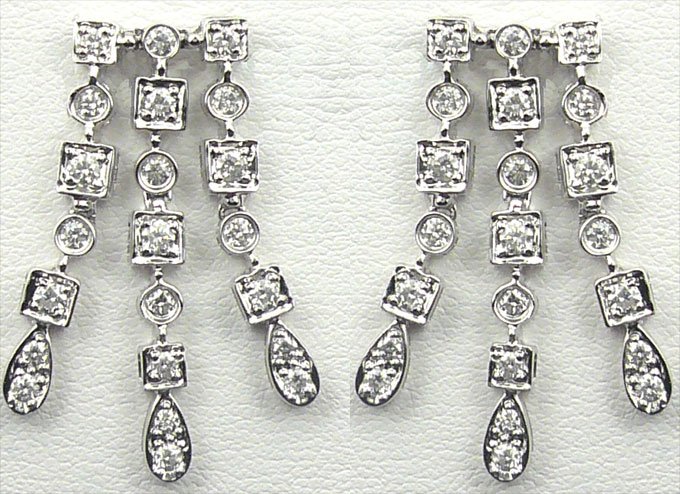 18K White Gold 1.14cts Diamond Earring