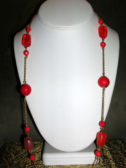 Coral and gold necklace