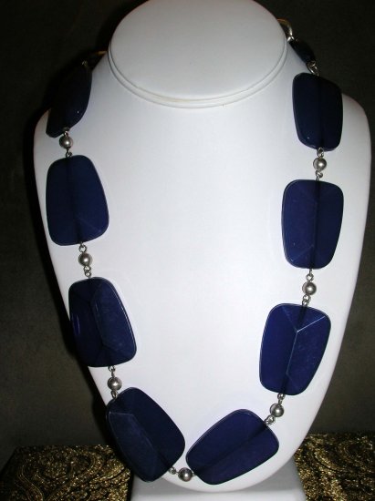 Chunky blue and silver necklace