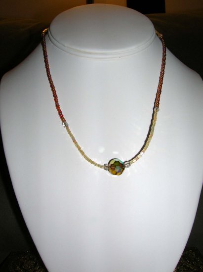 Iridescent beaded necklace