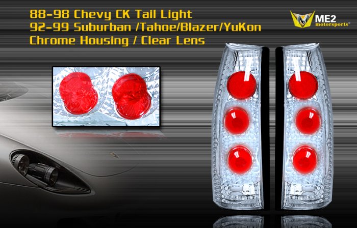 88-98 CHEVY C10/CK ALTEZZA TAIL LIGHT BLACK / CLEAR
