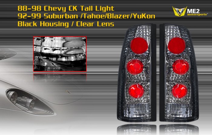 88-98 CHEVY C10/CK ALTEZZA TAIL LIGHT - BLACK / CLEAR
