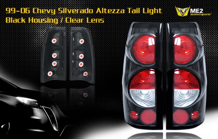 99-06 CHEVY SILVERADO ALTEZZA TAIL LIGHT BLACK/CLEAR