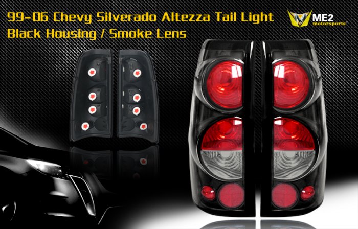 99-06 CHEVY SILVERADO ALTEZZA TAIL LIGHT BLACK/SMOKE