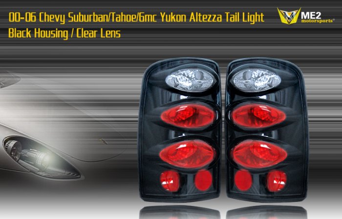00-06 SUBURBAN/TAHOE/YUKON ALTEZZA TAIL LIGHT BLK/CLEAR
