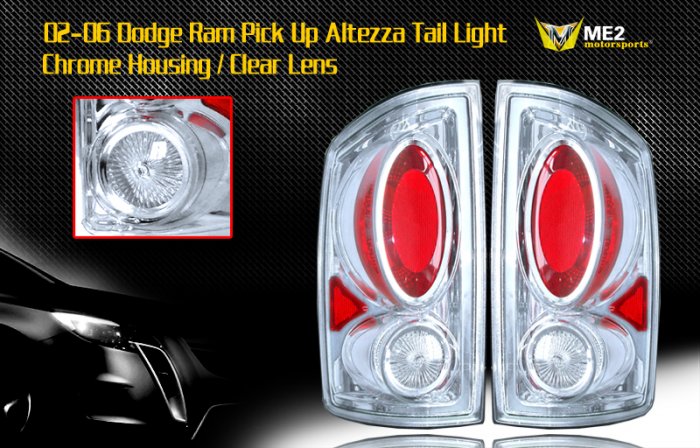 02-06 DODGE RAM PICK UP ALTEZZA TAIL LIGHT CHROME/CLEAR