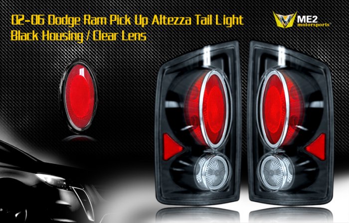 02-06 DODGE RAM PICK UP ALTEZZA TAIL LIGHT BLACK/CLEAR