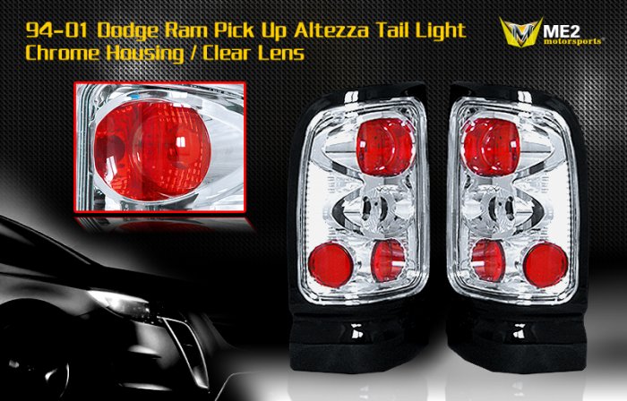 94-01 DODGE RAM ALTEZZA TAIL LIGHT CHROME CLEAR