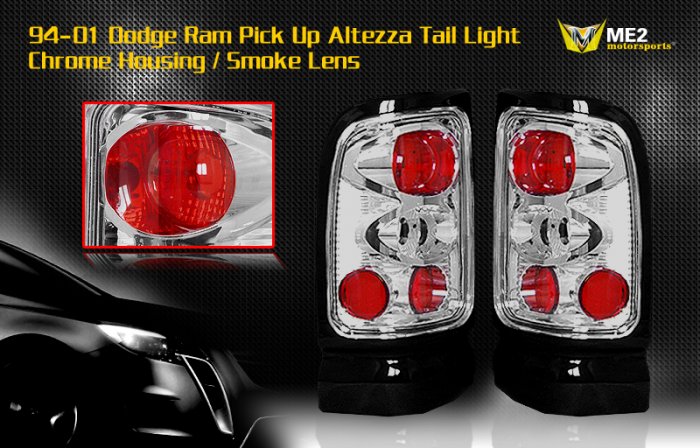 94-01 DODGE RAM ALTEZZA TAIL LIGHT CHROME SMOKE