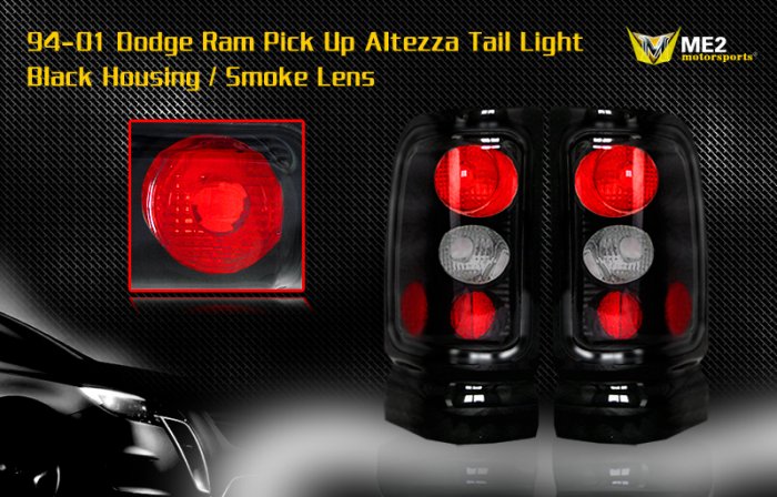 94-01 DODGE RAM ALTEZZA TAIL LIGHT BLACK SMOKE