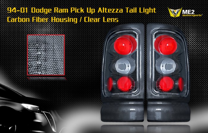 94-01 DODGE RAM ALTEZZA TAIL LIGHT CARBON FIBER