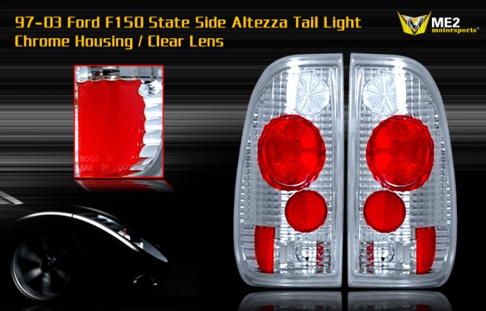 97-03 FORD F150 SIDE ALTEZZA TAIL LIGHT CHROME CLEAR
