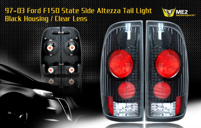 97-03 FORD F150 SIDE ALTEZZA TAIL LIGHT BLACK CLEAR