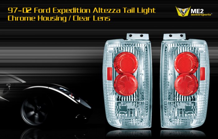 97-02 FORD EXPEDITION ALTEZZA TAIL LIGHT CHROME CLEAR