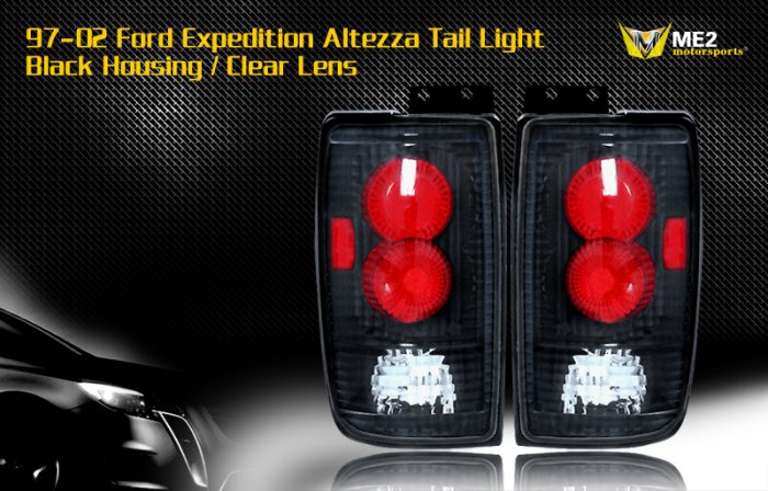 97-02 FORD EXPEDITION ALTEZZA TAIL LIGHT BLACK CLEAR