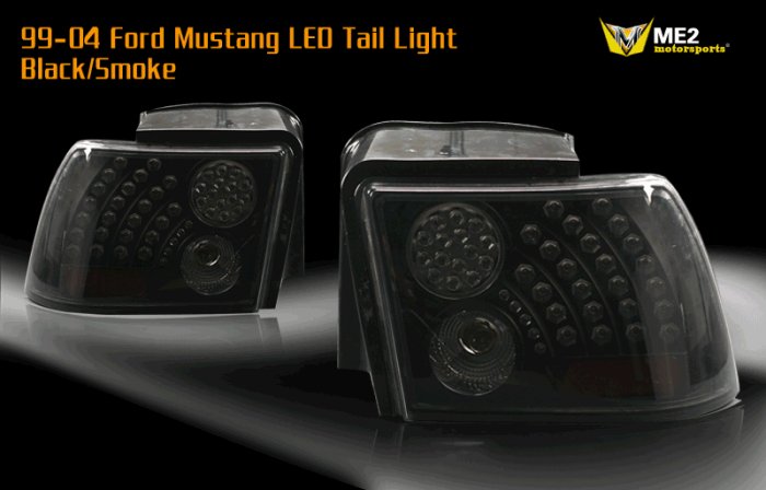 99-04 Ford Mustang LED Tail Light -BLACK SMOKE