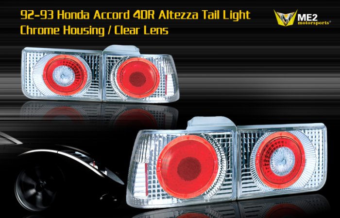 92-93 HONDA ACCORD 4DR ALTEZZA TAIL LIGHT W/ HALO - CHR