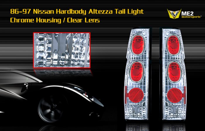 86-97 NISSAN HARDBODY ALTEZZA TAIL LIGHT CHROME CLEAR