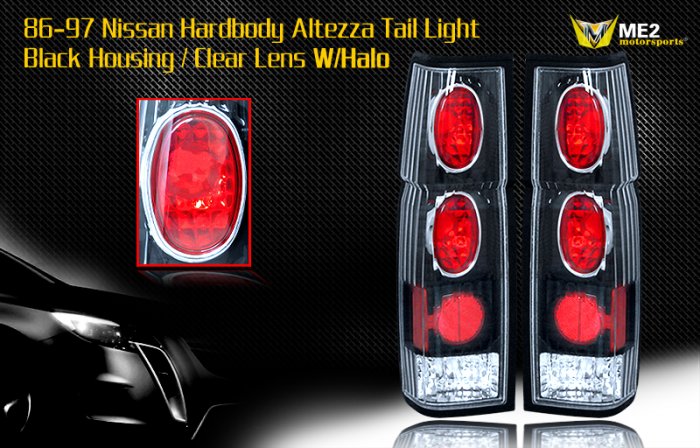 86-97 NISSAN HARDBODY ALTEZZA TAIL LIGHT BLACK CLEAR
