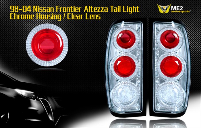 98-04 NISSAN FRONTIER ALTEZZA TAIL LIGHT CHROME CLEAR