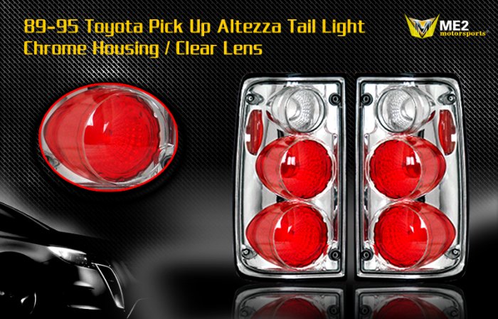 89-95 TOYOTA PICK UP ALTEZZA TAIL LIGHT CHROME CLEAR