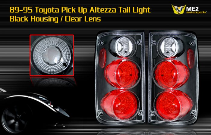 89-95 TOYOTA PICK UP ALTEZZA TAIL LIGHT BLACK CLEAR