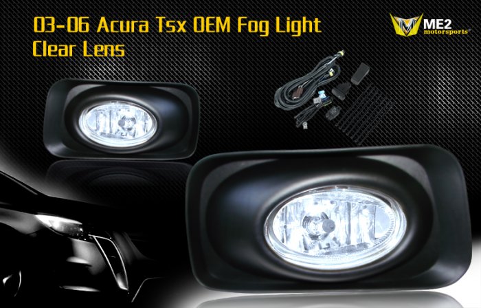 03-06 ACURA TSX JDM FOG LIGHT LAMPS CLEAR LENS