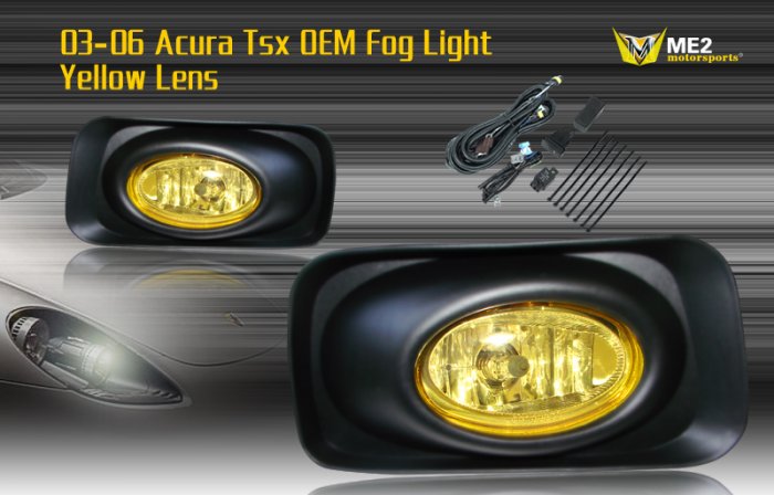 03-06 ACURA TSX JDM FOG LIGHT LAMPS YELLOW LENS