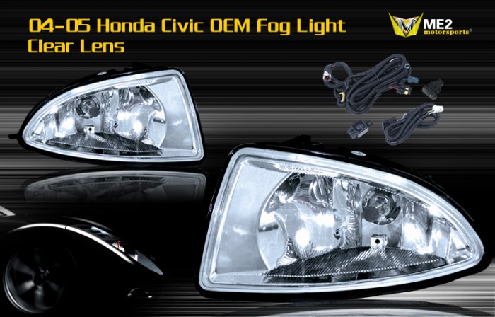 04-05 HONDA CIVIC JDM FOG LIGHT LAMPS- CLEAR