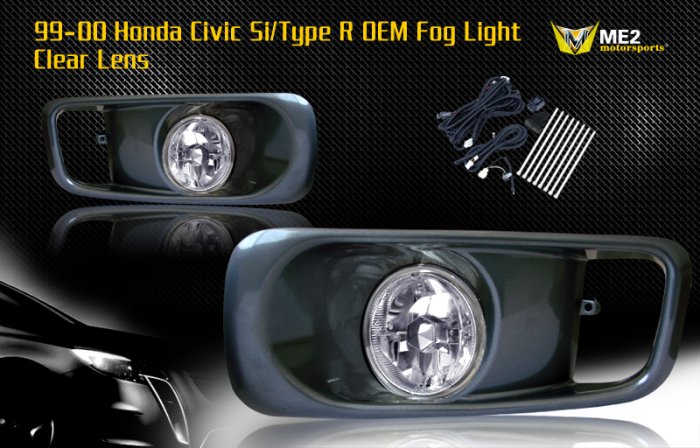 99-00 HONDA CIVIC SI/TYPE R JDM FOG LIGHT CLEAR