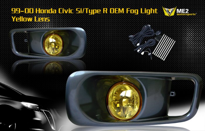 99-00 HONDA CIVIC SI/TYPE R JDM FOG LIGHT YELLOW