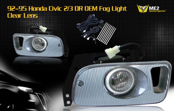 92-95 HONDA CIVIC 2/3 DR JDM FOG LIGHT LAMPS CLEAR