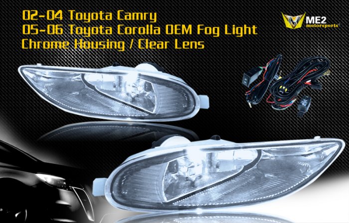 02-04 TOYOTA CAMRY / 05-06 COROLLA JDM FOG LIGHT CLEAR