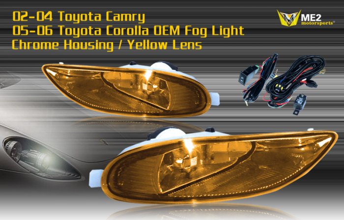 02-04 TOYOTA CAMRY / 05-06 COROLLA JDM FOG LIGHT YELLOW