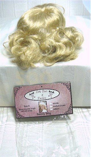 Doll Wig "Sandy" by Trendcrafts: NIP Sz 9, Blonde Shoulder Length Hair