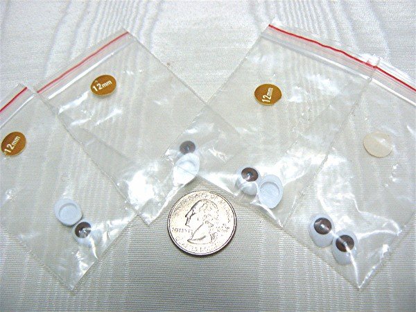 Doll Eyes: Sz. 12mm, 4 Pairs, All Brown
