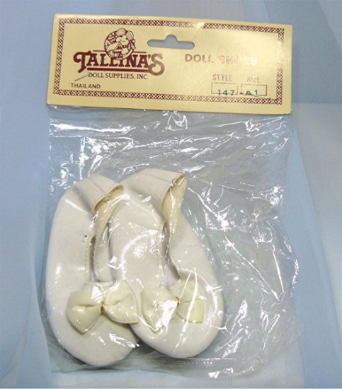 Tallina Doll Shoes for Larger Doll: Sz 1, Ballerina Style with Satin Bow NIP