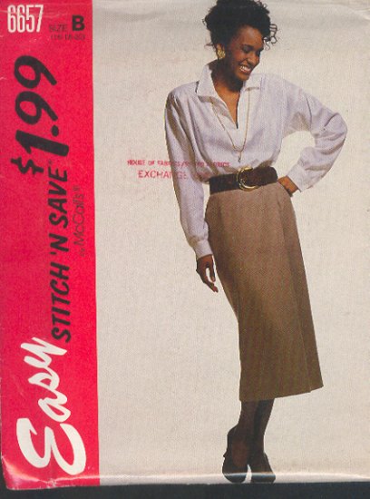 McCall's Sewing Pattern 6657 Handsome Skirt and Poet's Shirt Size 16 18 20