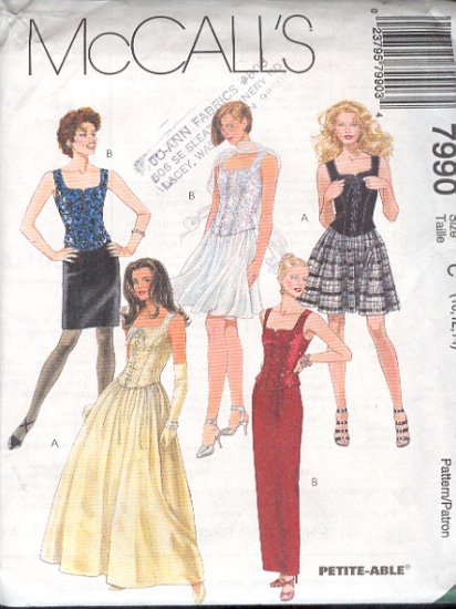 McCall's Sewing Pattern 7990 Prom Dresses, Formals, Size 10 12 14
