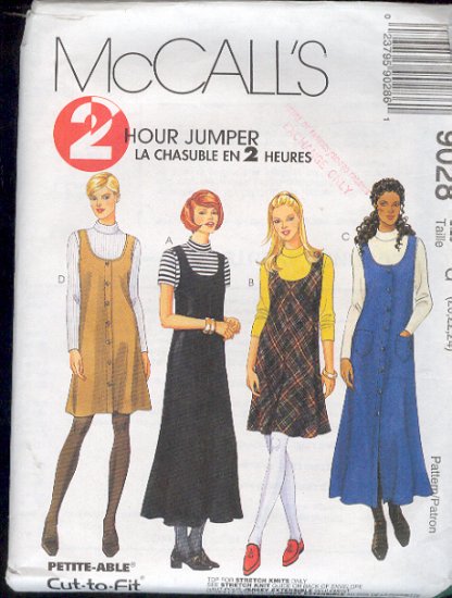 McCall's Sewing Pattern 9028 Jumper in two lengths, knit top, Size 20 22 24