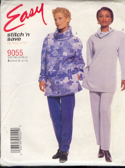 McCall's Sewing Pattern 9055, Top and Pants, Good for Fleece and stretch knits, Size 4 - 14