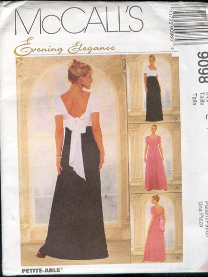 McCall's Sewing Pattern 9098 Formal Gown, Elegant, Size 14 16 18