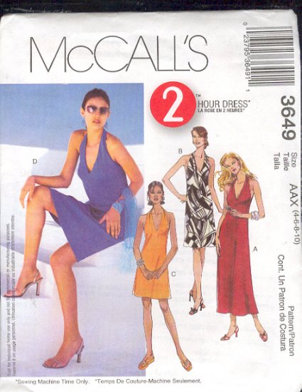 McCall's Sewing Pattern 3649 Petite Summer Dress, four lengths, Size 4 - 10