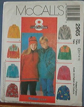 McCall's Sewing Pattern 2965 Fleece Pull Over, Size 7 8 10