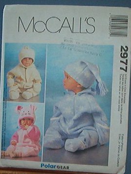 McCall's Sewing Pattern 2977 Infant Bunting and three cute hats, Size 13 - 24 lbs.