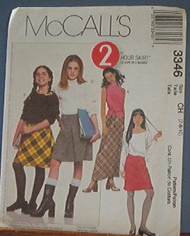 McCall's Sewing Pattern 3346 Girl's skirts, two lengths, Size 7 8 10