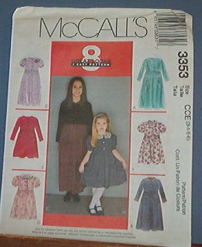 McCall's Sewingi Pattern 3353 Girls dresses with six options, Size 3 4 5 6