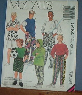 McCall's Sewing Pattern 5484 Stretch Knit Top, Pants and shorts for boys, size 4 5 6