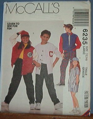 McCall's Sewing Pattern 6235 Jacket, Shorts, Pants, Shirt and Hat, Size 12 14