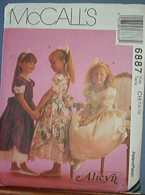McCall's Sewing Pattern 6887 Fancy, Party, or Bridal Child's Dress, Alicyn Collelction Size 7 8 10